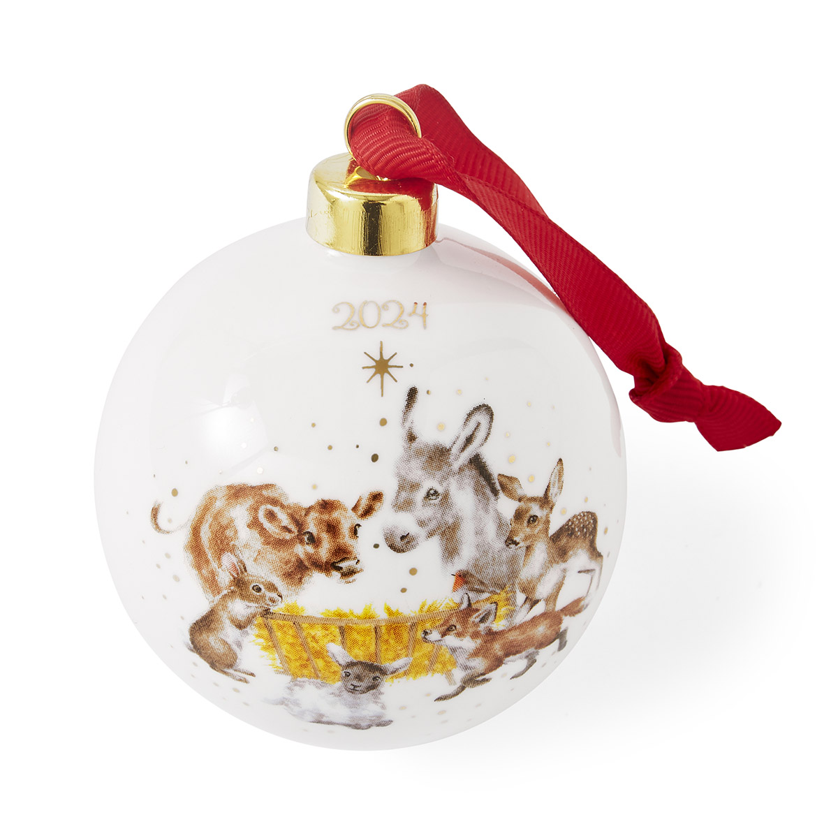 Wrendale Designs Annual Bauble 2024 - Away in a Manger image number null